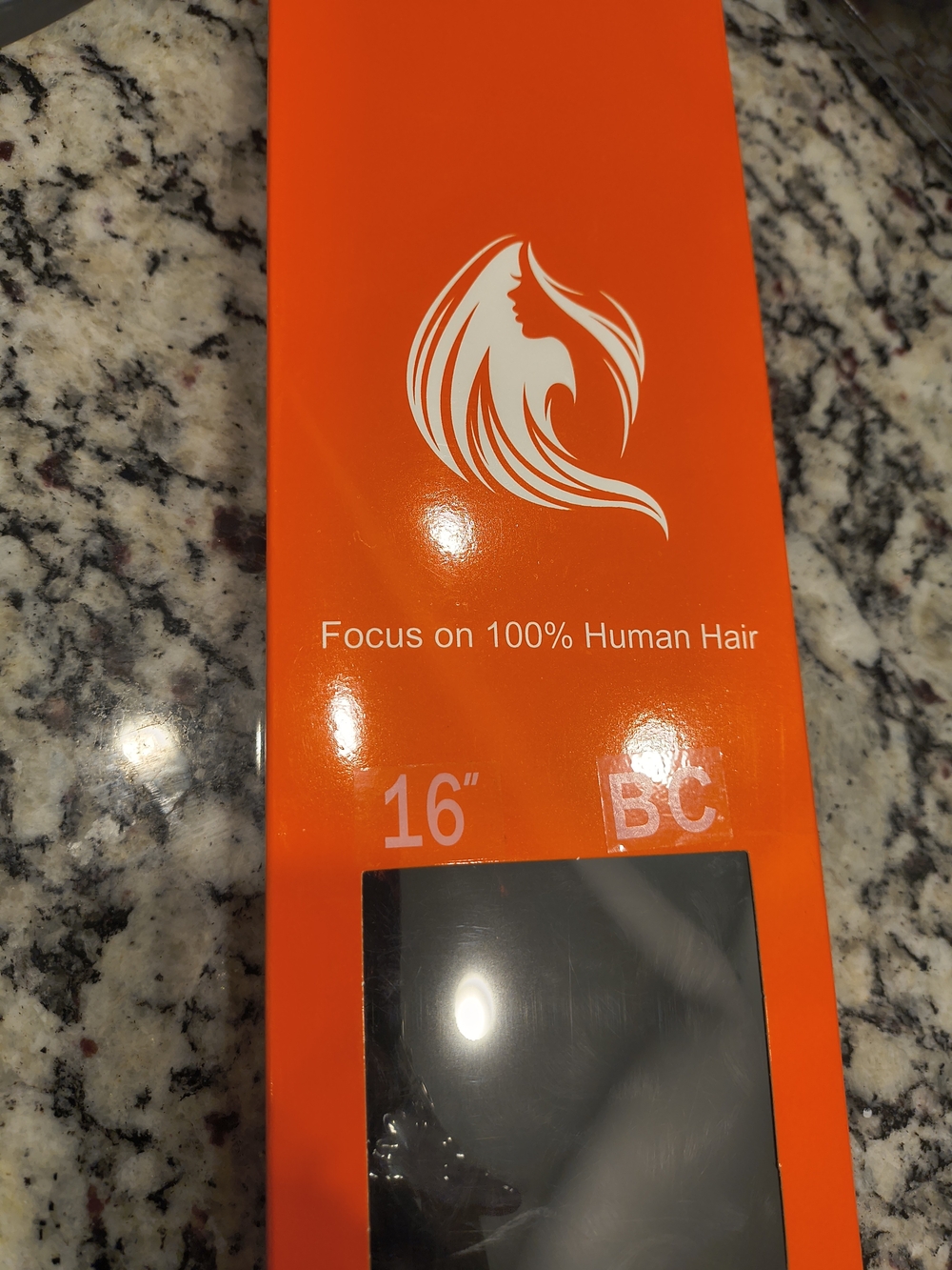 100% Human Hair Extensions - 16" Black